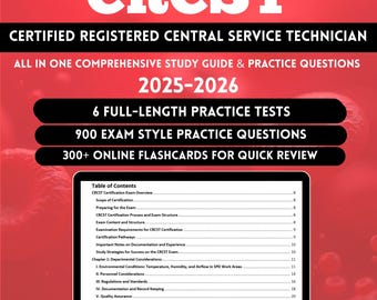 Crcst Study Guide 2026 | Sterile Tech Practice Questions Book | Crcst Exam | Crcst Flashcards | Crcst Practice Exam | Crcst Exam Prep