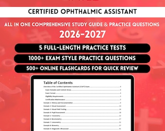 Ophthalmic Assistant Certification 2026 | Ophthalmic Assistant Study Guide | Coa Exam | Ophthalmology Insterments Flashcards | Coa