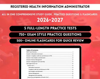 RHIA Study Guide 2026 | Rhia Study Book | Rhia Exam Prep Guide | Rhia Exam Questions | Rhia Exam Prep Notes | Rhia Exam Prep Guide | Rhia