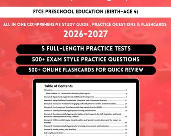 FTCE Preschool Education Study Guide 2026 | Ftce Preschool Education | Ftce Birth to Age 4 Flashcards | Ftce Exam | Ftce Preschool
