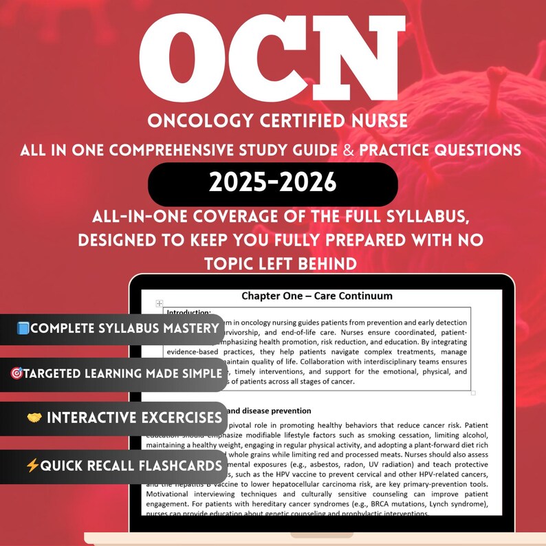 Ocn Study Guide 2026 | Oncology Nursing | Oncology Certification Study ...