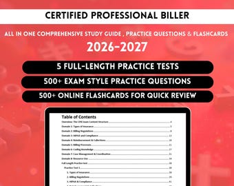 CPB 2026 | Cpb Notes | Cpb Exam | Medical Billing Exam Study Guide | Certified Biller | Medical Billing and Coding Study Exam | Cpb Study