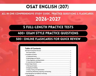 OSAT Englisch (207) Lernführer | Oster Exam | Osat 207 Prüfungsamt | Studienführer Ostat | Oklahoma Fachbereich Test Englisch 207 Studie | 207