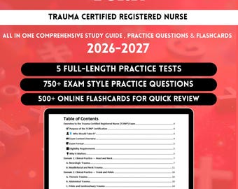 TCRN Study Guide 2026 | Trauma Certified Registered Nurse Study Guide | Tcrn Exam Prep Guide | Tcrn Practice Guide | Tcrn Exam Study Guide