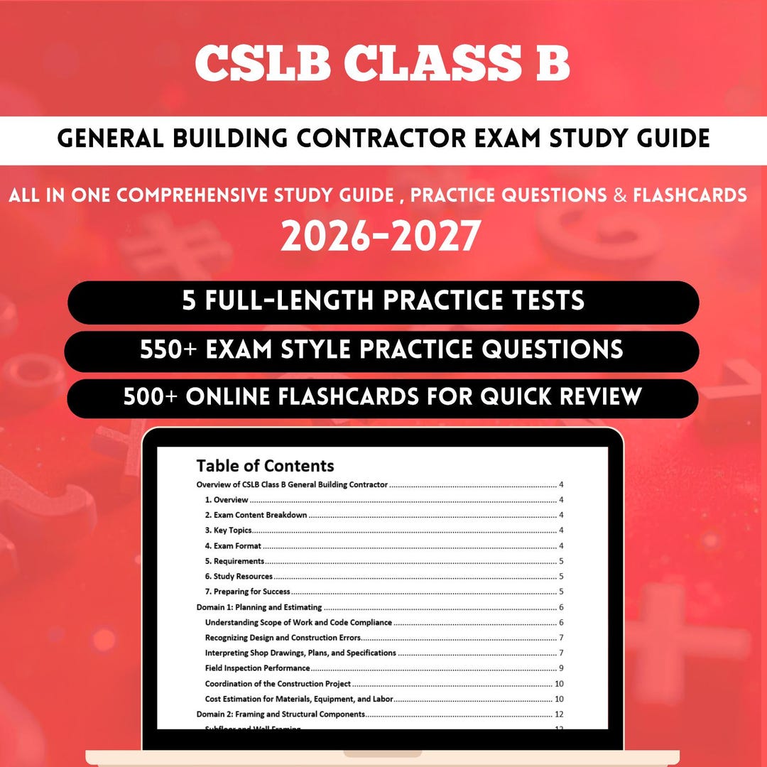 Contractor License Study Guide 2026 | General Building Contractor ...