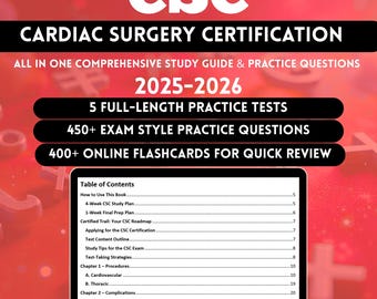 Csc Exam 2026 | Cardiac Medicine Certification | Cardiac Surgery Certification Exam Study Guide | Cardiac Surgery Certification Study Guide