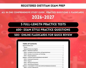 RD Study Guide 2026 | Rd Exam | Registered Dietitian Exam | Rd Exam Notes | Dietitian Study | Dietitian Study | Rd Exam Study Guide