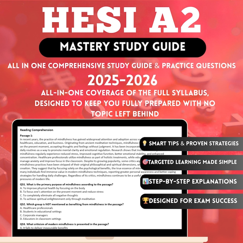 Hesi A2 Study Guide 2026 | Hesi Exam | Hesi A2 Exam Prep | Hesi Entrance Exam Explanation ...