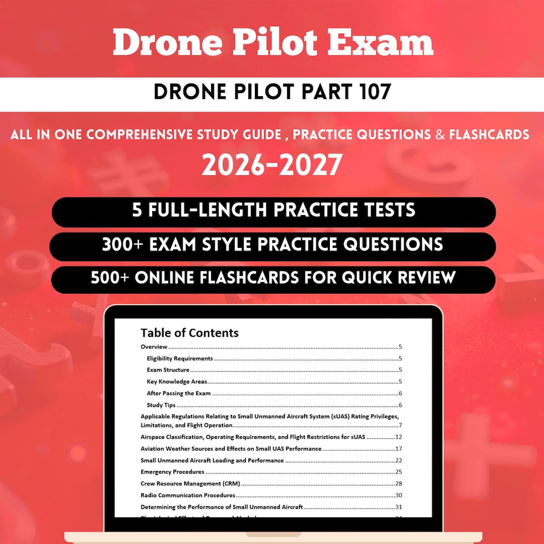 Drone Pilot Part 107 Study Guide | Drone Pilot Exam | Drone Pilot Study ...