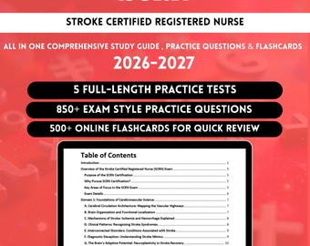 SCRN Study Guide 2026 | Scrn Exam Notes | Scrn Practice Book | Stroke Certified Nurse | Scrn Exam Prep | Scrn Exam Study Guide | Scrn Exam
