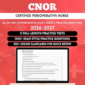 Cnor Studieguide 2026 | Cnor Test | Cnor Examen | Certifierad Perioperativ Sjuksköterska | Cnor Studiekort | Cnor Övningsprov | Cnor Examensguide