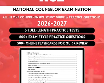Nce Prep 2026 | Nce Exam | Nce Study Guide | National Counselor Exam Study Guide | Nce Study Material | Nce | Stand Alone Nce Study Guide
