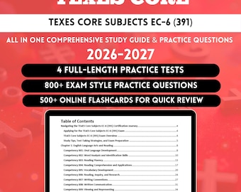 Texes Ec-6 Study 2026 | Texes Core Subjects Ec-6 Exam | Texes Core Subjects Ec-6 | Ec-6 | Ec-6 Core | Ec-6 Study Guide | Texes Ec-6 Exam