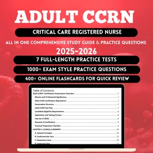 CCRN Exam Study Guide 2026: 1000+ Questions, 7 Practice Tests, 400+ flashcards
