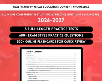 Praxis HPE 5857 Lernleitfaden 2026 | Praxis 5857 Prüfung | Prüfungsvorbereitung für Gesundheits- und Sportpädagogik 2026 | Praxis 5857 | Praxis HPE 5857 Prüfung