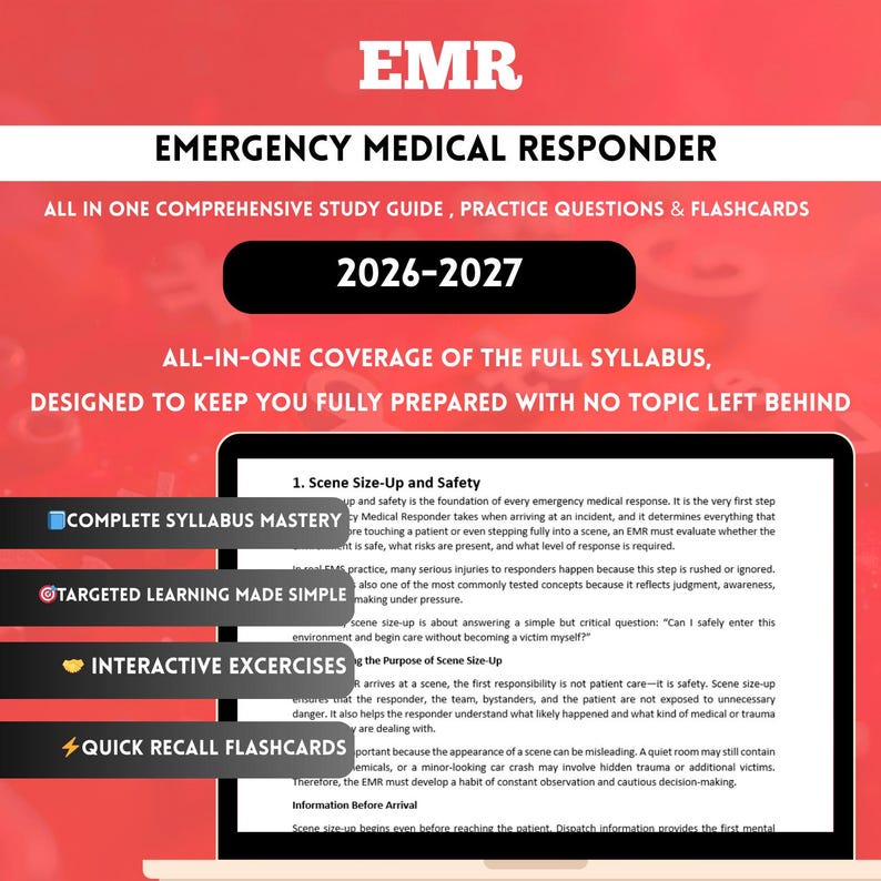 EMR Study Guide 2026 | Emergency Medical Responder | Emr | Emr Exam ...