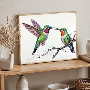 Colorful Hummingbird Print – Bird Wall Art