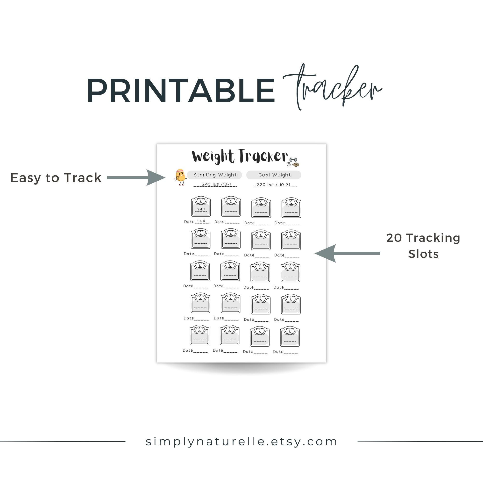 Weight Loss Tracker | 20 Weeks | Printable A4, A5, Letter PDF - Etsy