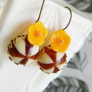 Orange & Butterscotch Statement Earrings perfect for a Fall outing or Halloween Soiree