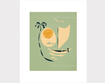 Hurley x Nick Kuchar - Outrigger - 11x14 Limited Edition Matted Print