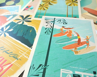 THE PICK 3 - Choose THREE 12x18 Retro Hawaii Travel Prints