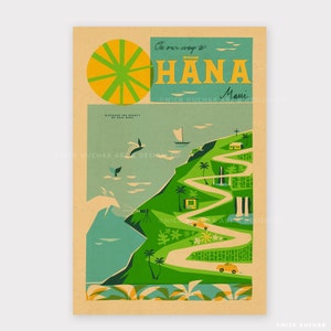 Route vers Hana - 12 x 18 Hawaii Travel Print