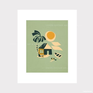 Hurley x Nick Kuchar - Surf Shack - 11x14 Limited Edition Matted Print