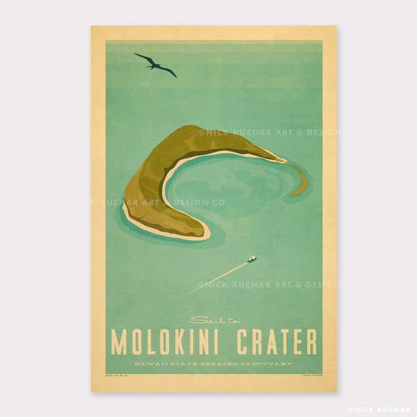 Molokini Crater, Maui - 12x18 Hawaii Travel Print