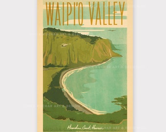 Waipio Valley Big Island - 12x18 Hawaii Travel Print