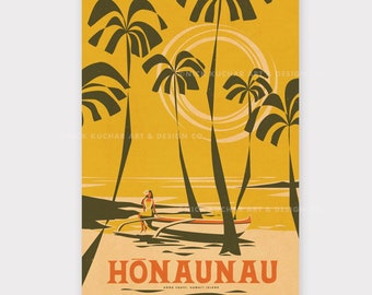 Honaunau - Hawaii Island - 12x18 Hawaii Travel Print