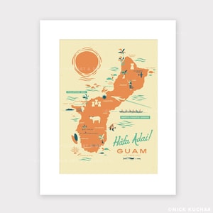 Guam Map- 8x10 Matted Print (11x14)