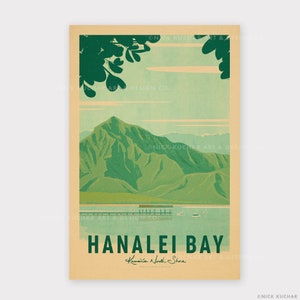 Hanalei Bay Kauai - 12x18 Hawaii Travel Print