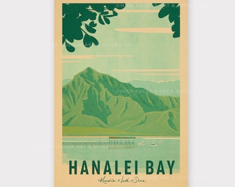 Hanalei Bay Kauai - 12x18 Hawaii Travel Print