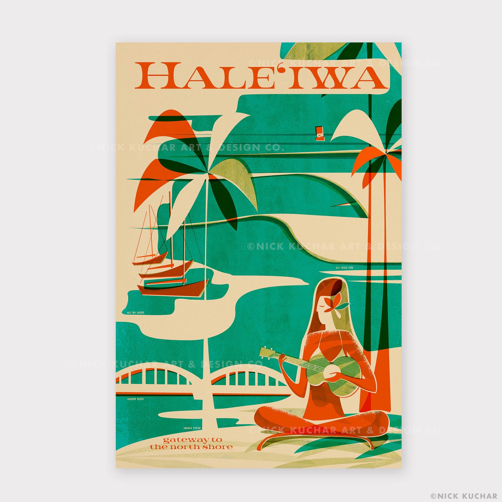 nani ahiahi ~Haleiwa beach パステル画 1,800+ Haleiwa Stock