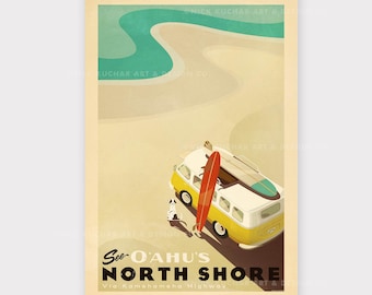 See Oahu's North Shore - 12x18 Hawaii Travel Print