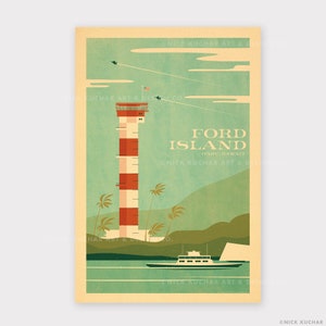 Ford Island, Oahu - 12x18 Hawaii Travel Print