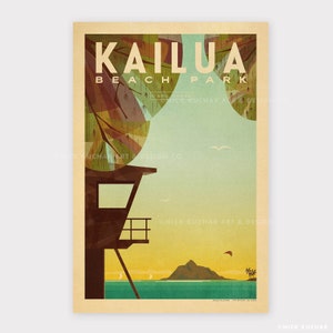 Kailua Beach Park - 12x18 Hawaii Travel Print