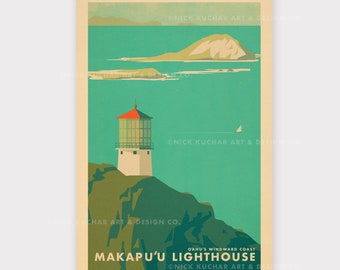 Makapuu Lighthouse, Oahu - 12x18 Hawaii Travel Print