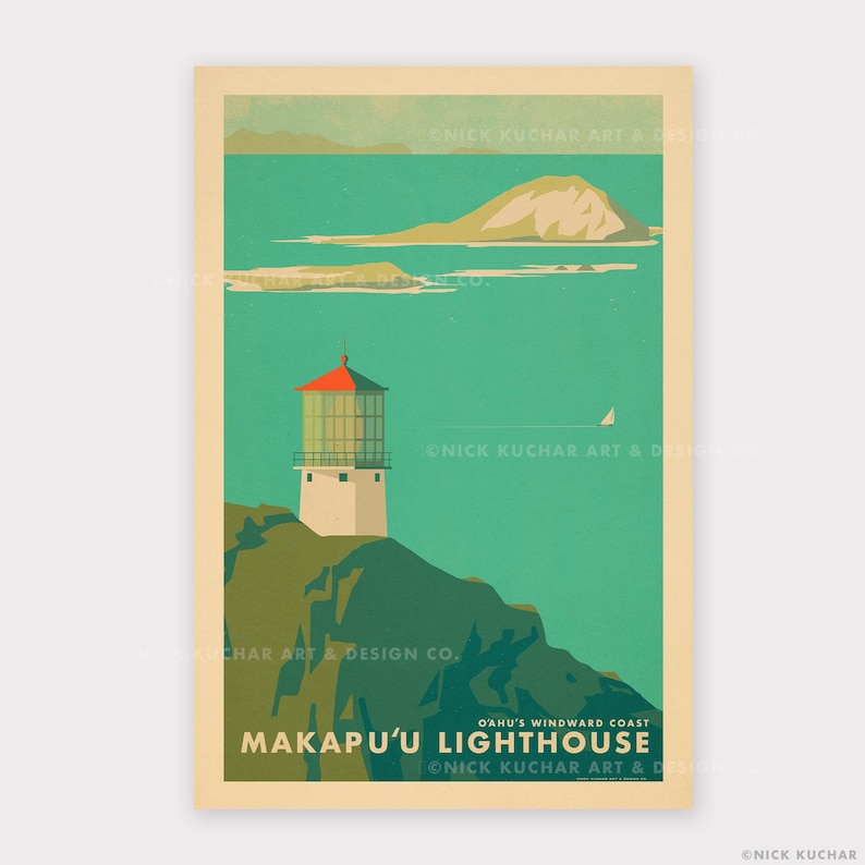 Makapuu Lighthouse, Oahu 12x18 Hawaii Travel Print image 1