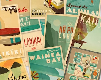 4x6 Hawaii Travel Print Postcards - set of 10