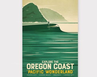 Explore The Oregon Coast - 12x18 Travel Print
