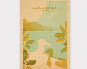 Kaena Point Oahu - 12x18 Hawaii Travel Print