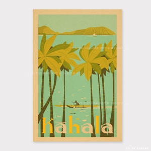 Kahala Beach Oahu - 12x18 Hawaii Travel Print