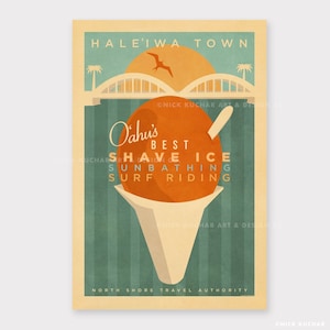 Haleiwa Town - 12x18 Hawaii Travel Print