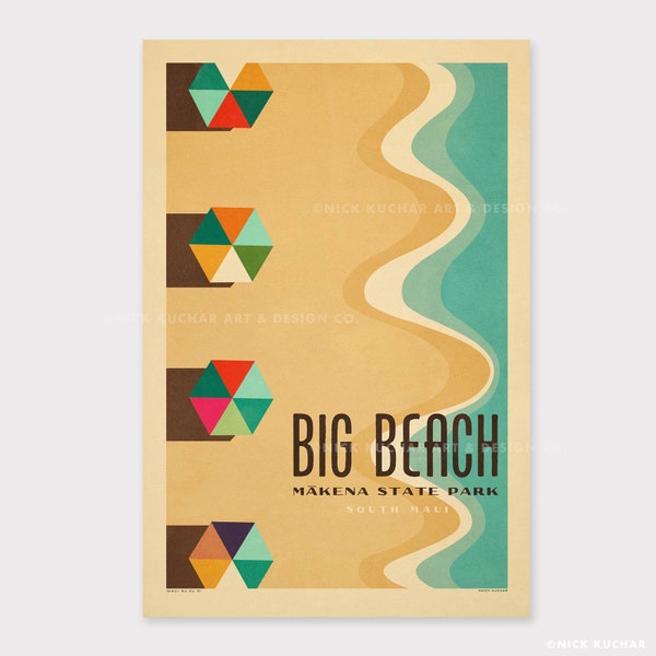 Big Beach, Makena Maui - 12x18 Hawaii Travel Print