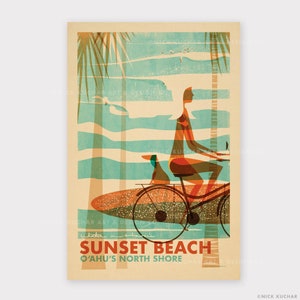 Sunset Beach Wahine - 12x18 Hawaii Reisedruck