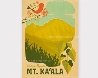 Mt. Kaala, Oahu - 12x18 Hawaii Travel Print