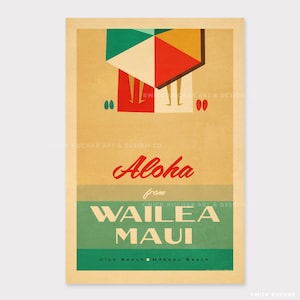 Aloha From Wailea Maui - 12x18 Hawaii Travel Print