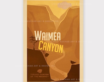 Cañón de Waimea - 12x18 Hawaii Travel Print