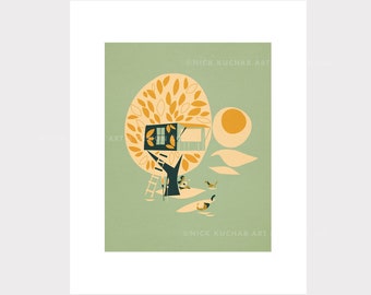 Hurley x Nick Kuchar - Treehouse - 11x14 Limited Edition Matted Print